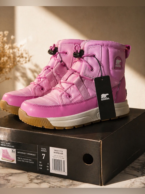 Sorel Other - Sorel Whitney III Plus Snow Boots Kids Size 7 Hot Pink Waterproof Winter Boots